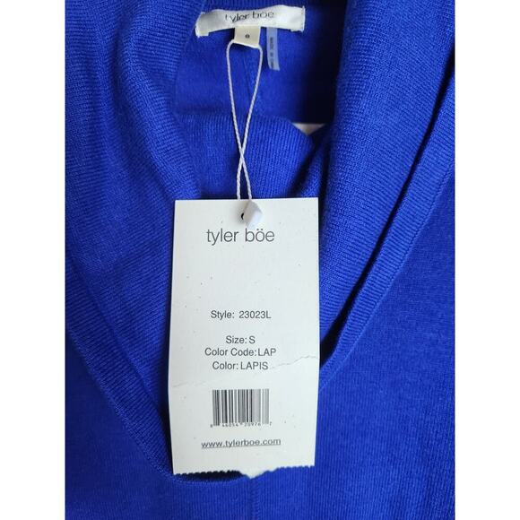 Tyler Boe Color Block Tunic Sweater sz S blue/black Careerwear Lagenlook Cowl - Picture 4 of 8